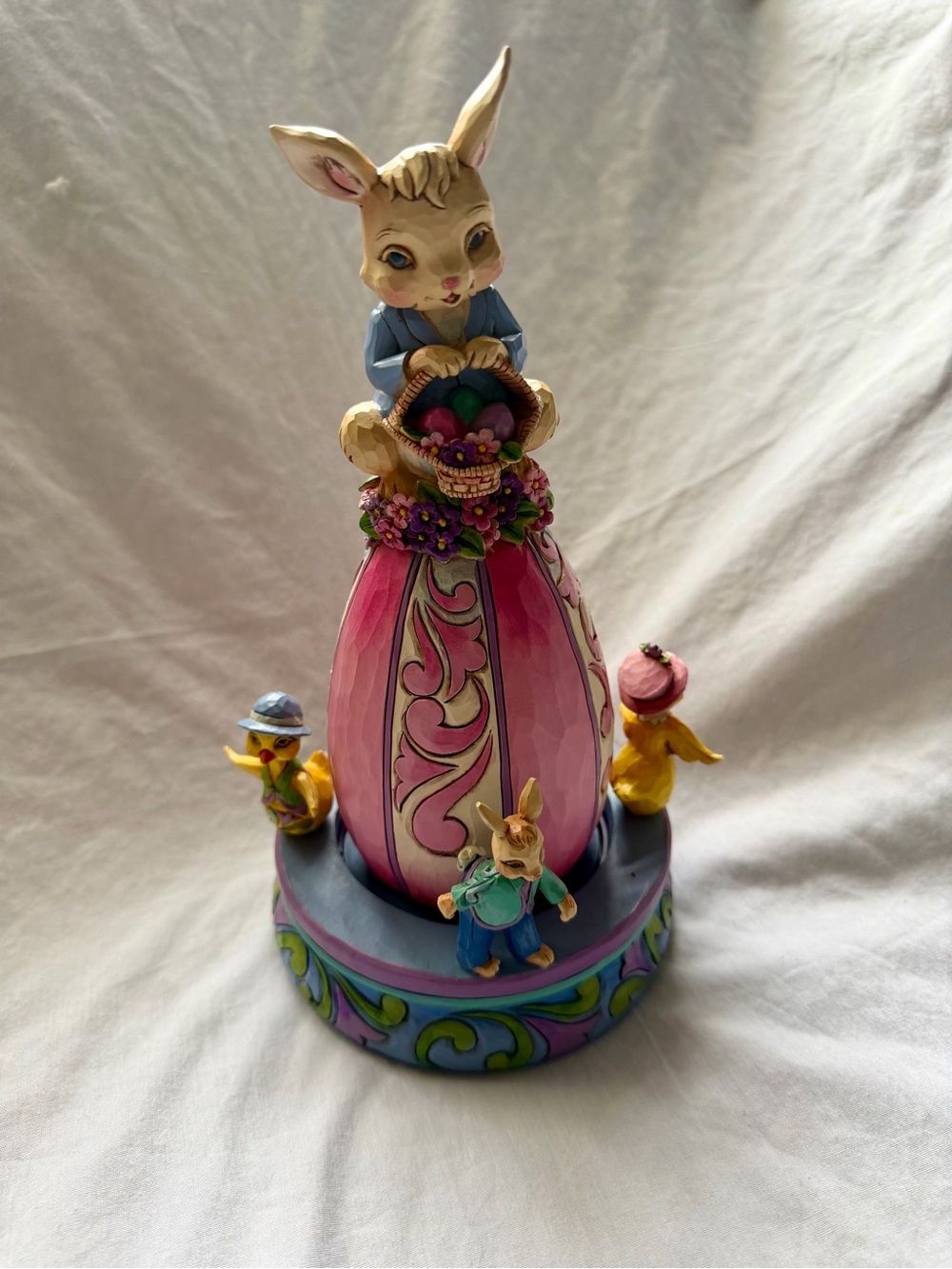 Jim Shore Heartwood Creek "Egg-cited for Easter" Rabbit & Duck Figurine, 2015